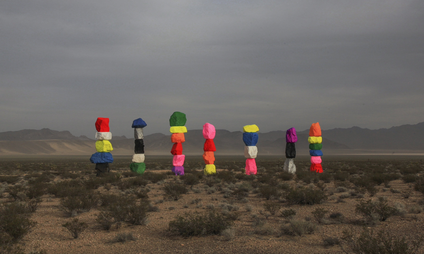 Sculptural Colors by  Ugo Rondinone an art installation in Las Vegas